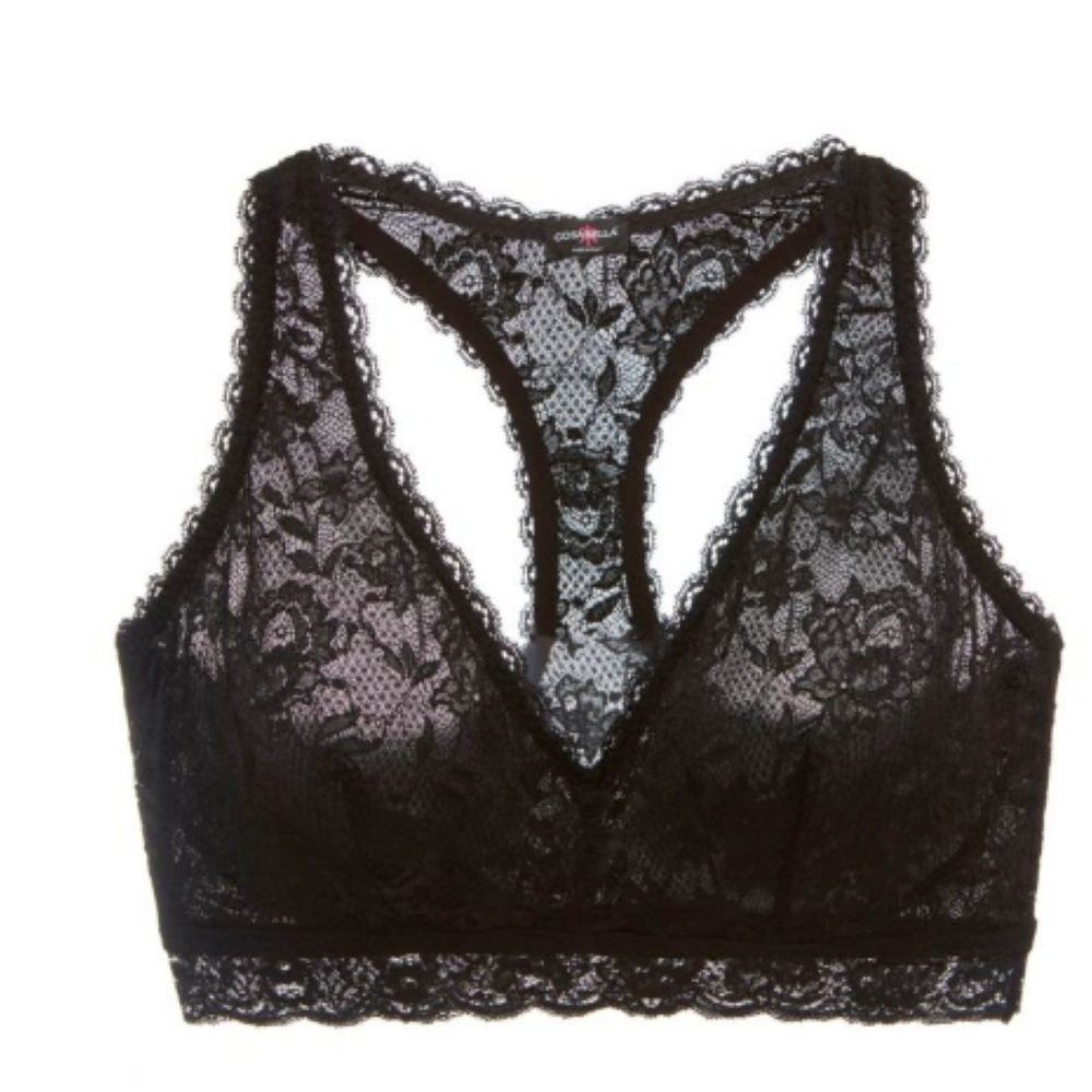 Never Say Never Curvy Racerback Bralette in Black
